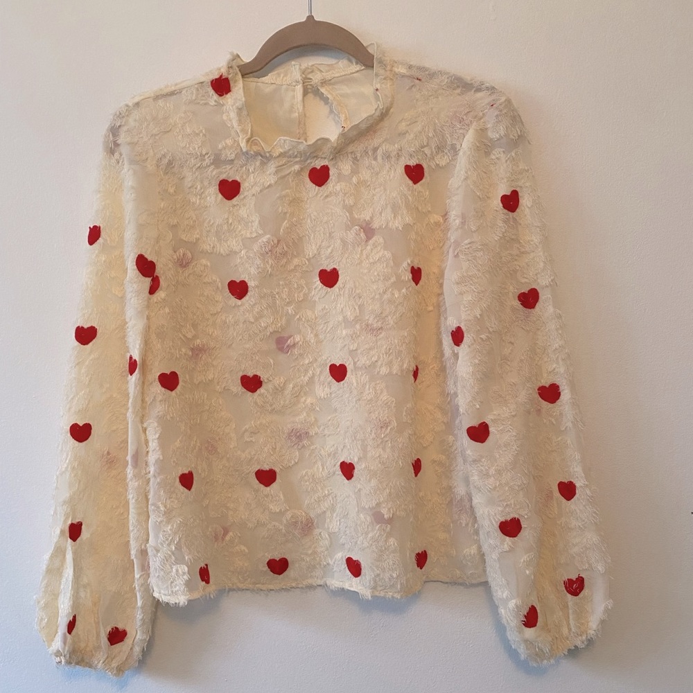SHEIN heart print top Size Small